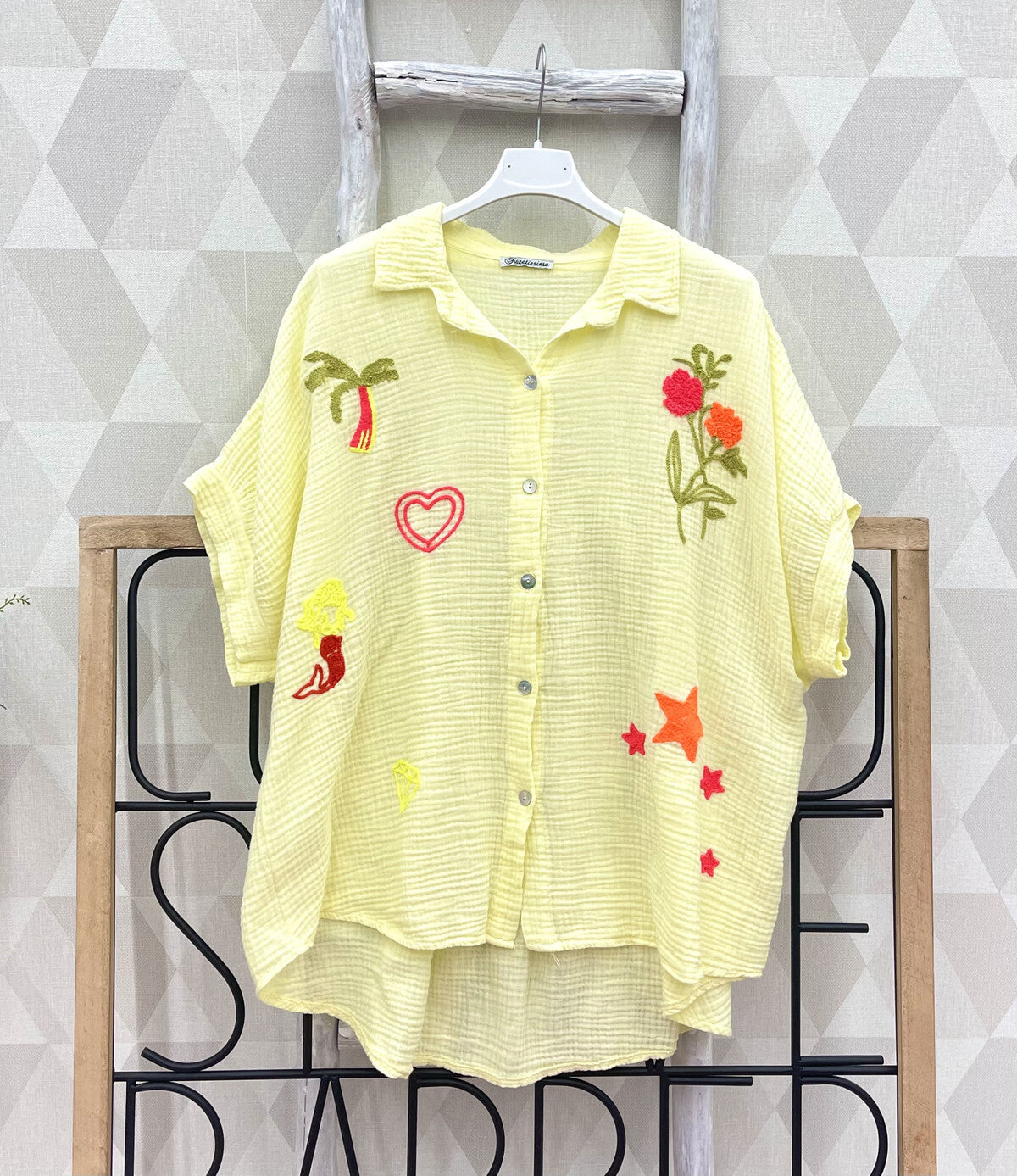 Camisa Algodão Amarela |  Estrelas