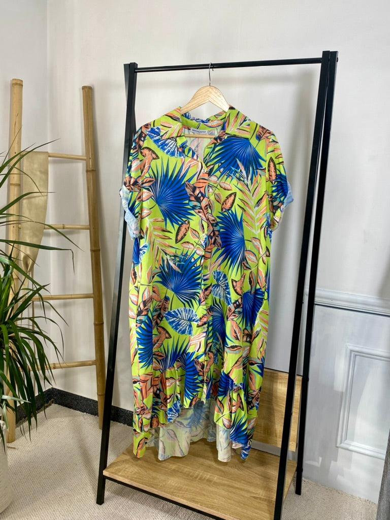 Vestido Midi Linho/Algodão | Verde