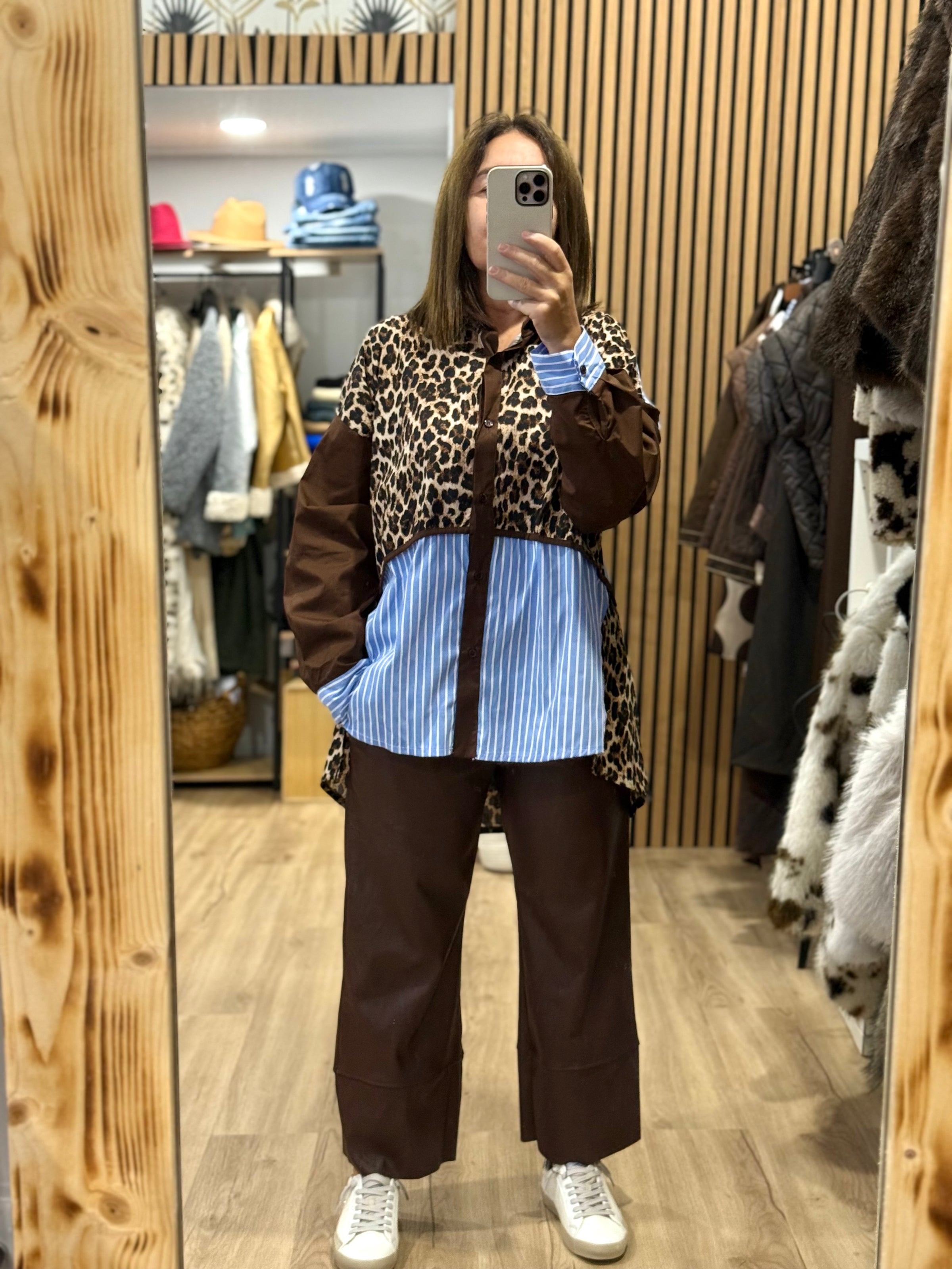 Camisa Larga Riscas | Animal Print
