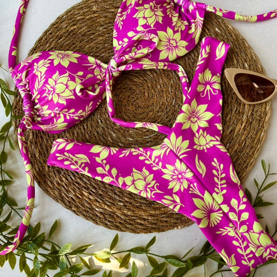 Biquíni Flores Amarelas | Cortininha & Asa Delta | GRINE BEACHWEAR - GRINE