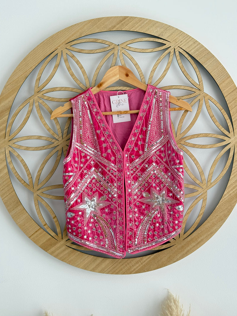 Colete Rosa Brilhos