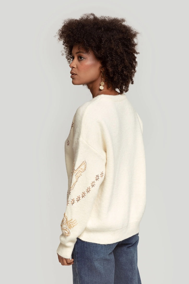 STARS CAMEL KNITTED SWEATSHIRT | NALA