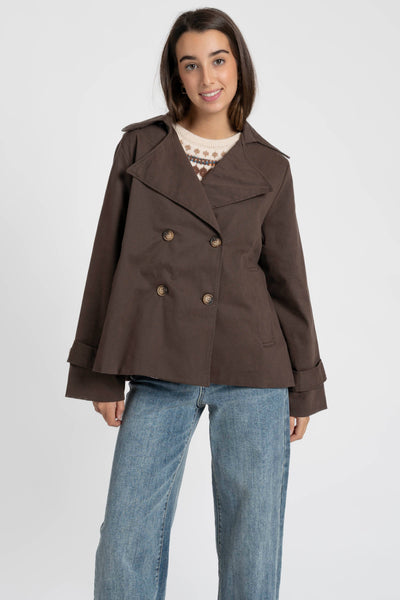 Long Colorful Coat with Black Stripe