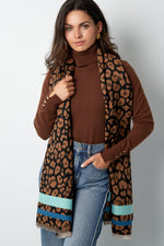 Cachecol Pantera Animal Print | Beige e Preto