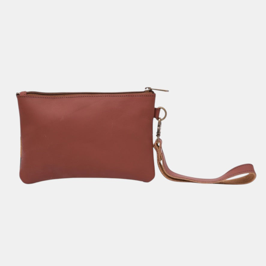 Leather envelope wallet with animal print pattern 1