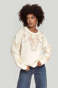 STARS CAMEL KNITTED SWEATSHIRT | NALA