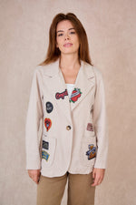 Blazer Creme com estampas