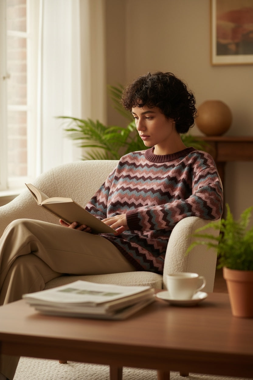 SUDADERA DE PUNTO CAMEL ESTRELLAS | NALA