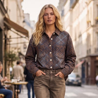 Camisa de Ganga Sobrecamisa em Veludo Jacquard