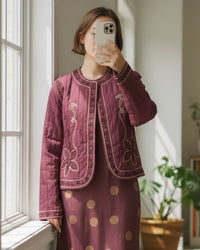 Casaco acolchoado e bordado | Lisa