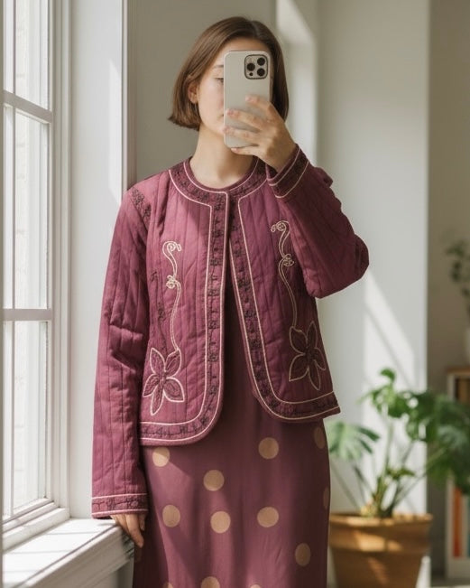 Casaco acolchoado e bordado | Lisa