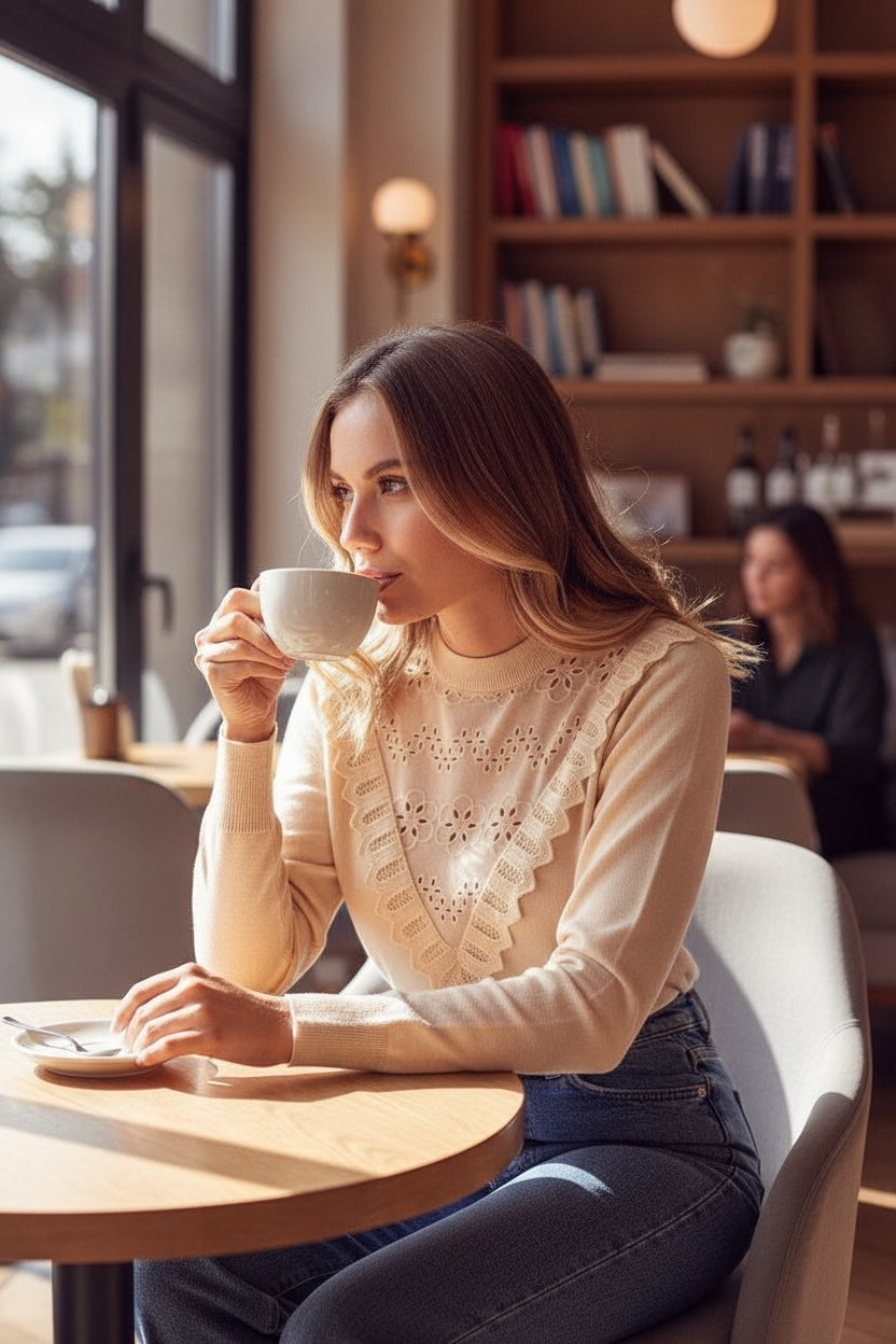 STARS CAMEL KNITTED SWEATSHIRT | NALA