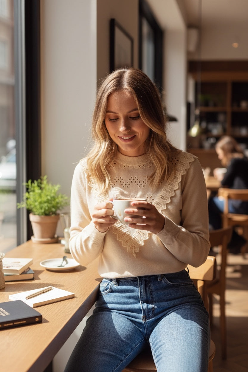 STARS CAMEL KNITTED SWEATSHIRT | NALA