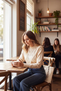 STARS CAMEL KNITTED SWEATSHIRT | NALA