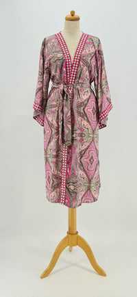 Kimono Seda Bordado | Laranja