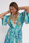 Kimono Seda Bordado | Laranja