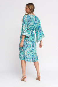 Kimono Seda Bordado | Laranja