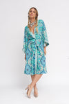 Kimono Seda Bordado | Laranja