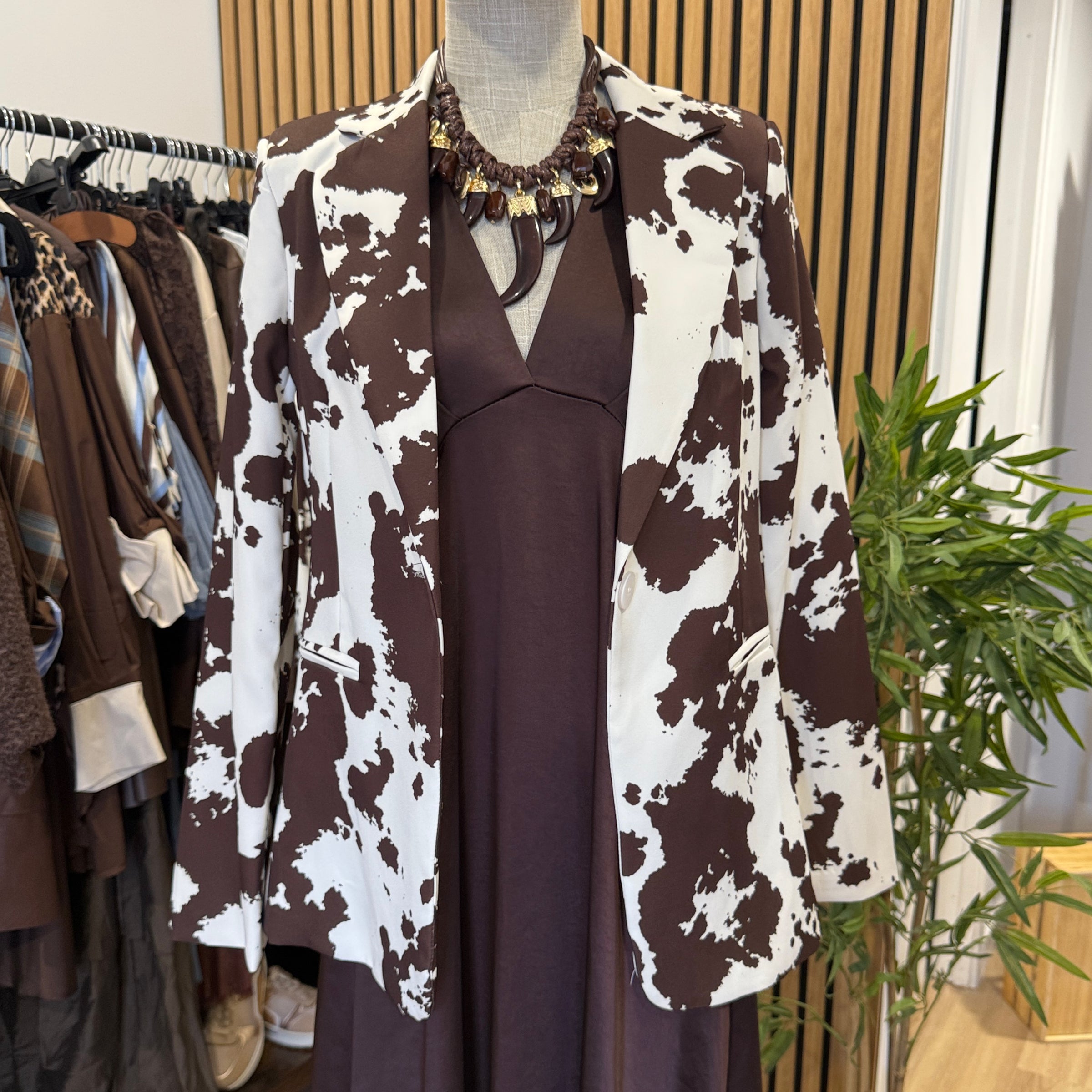 Blazer Estampa Cow | Castanho