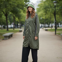 Parka (impermeável) Fina Com Capuz