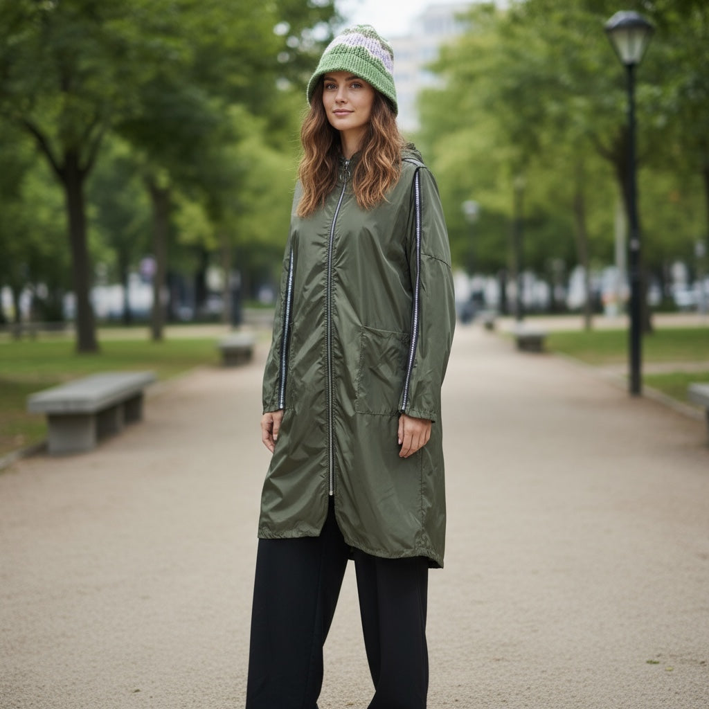 Parka (impermeável) Fina Com Capuz