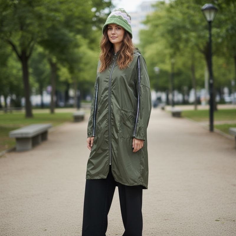 Parka (impermeável) Fina Com Capuz