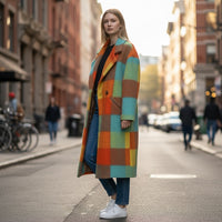 Casaco Lã Comprido colorido (Laranja) - Oversize