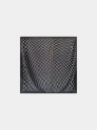 Lenço Quadrado Acetinado com Bolas | Preto