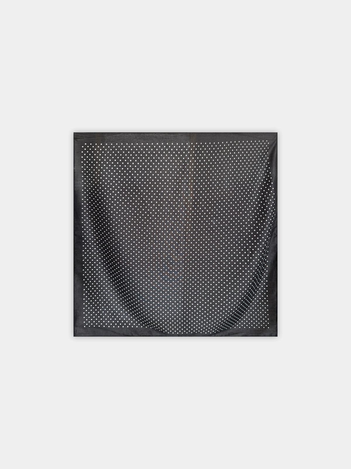 Lenço Quadrado Acetinado com Bolas | Preto
