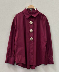 Camisa Algodão com Botões Dourados