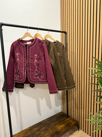 Long Colorful Coat with Black Stripe