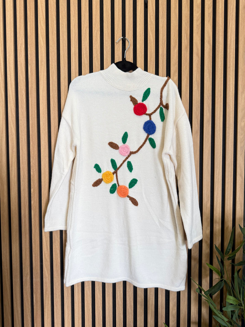 Camisola comprida de Malha | Flowers