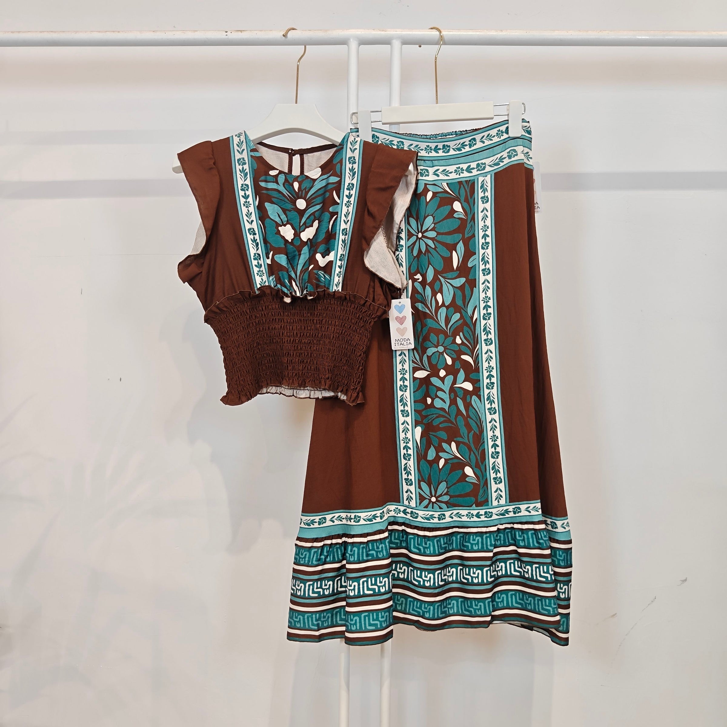 Conjunto: Top & Saia Midi | Boho Chic