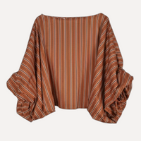Blusa Listrada Oversized com Manga Morcego