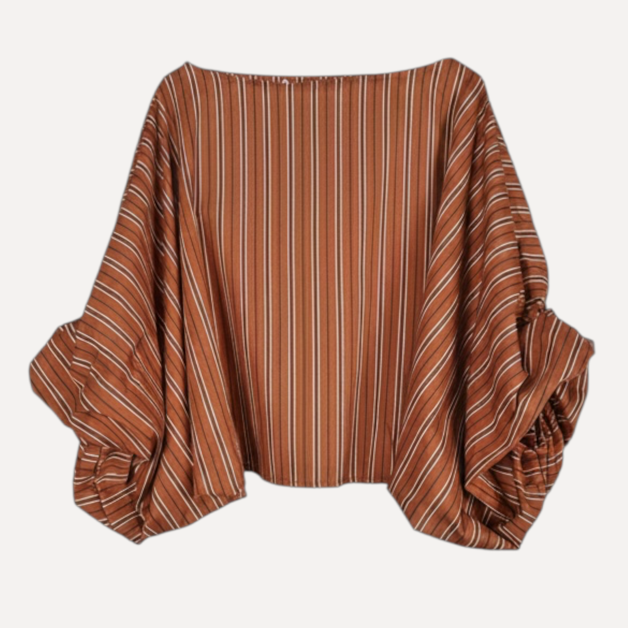 Blusa Listrada Oversized com Manga Morcego