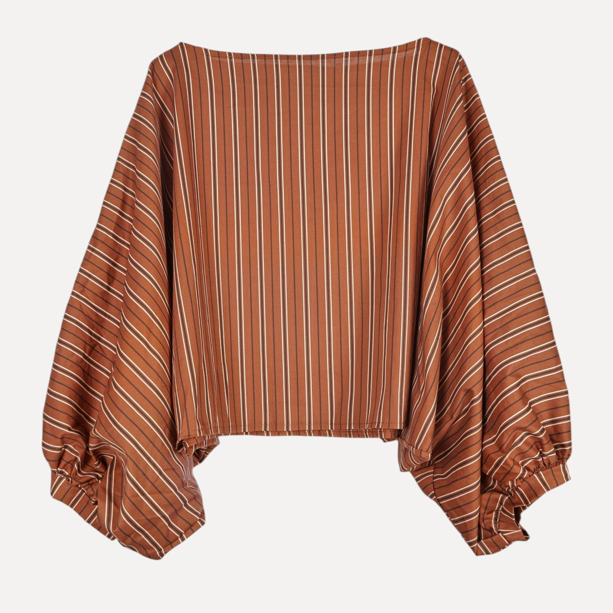 Blusa Listrada Oversized com Manga Morcego