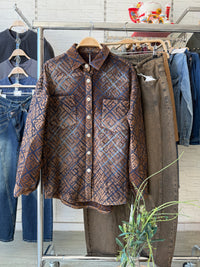 Camisa de Ganga Sobrecamisa em Veludo Jacquard