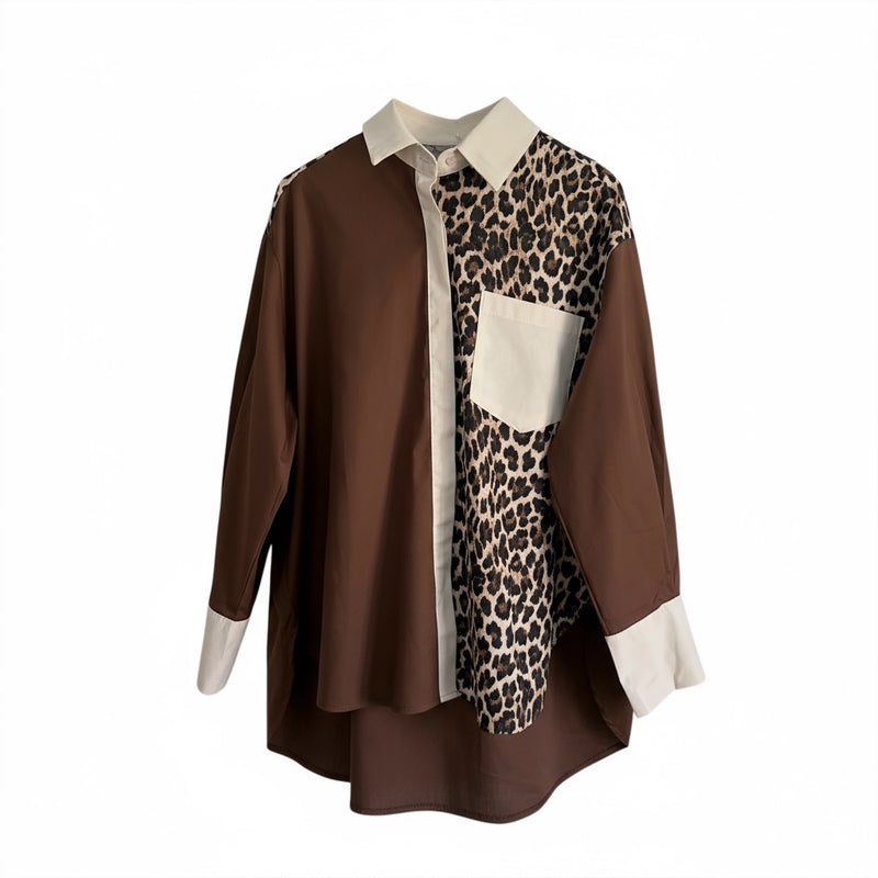 Camisa Larga Animal Print