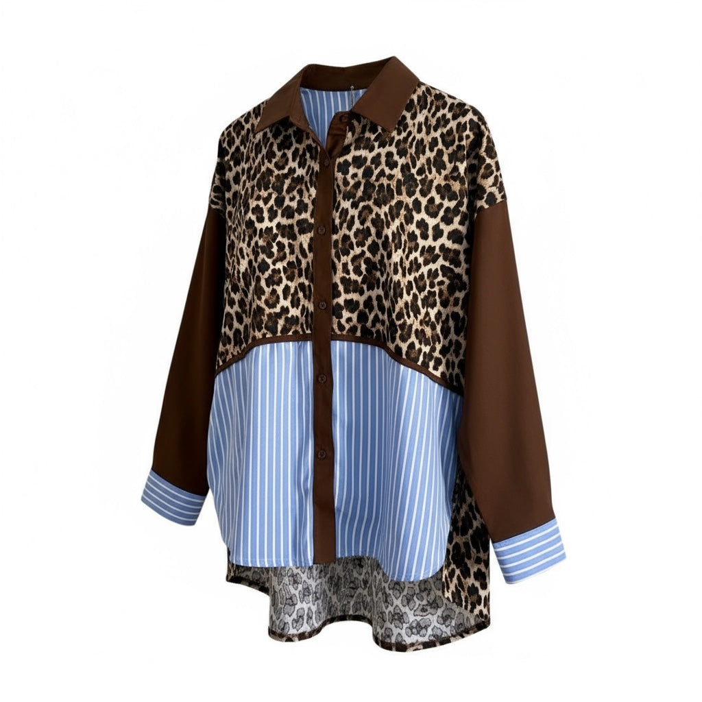 Camisa Larga Riscas | Animal Print