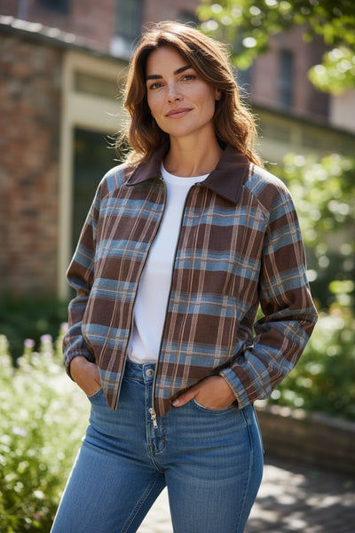 Long Colorful Coat with Black Stripe