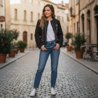 Casaco acolchoado e bordado | Lisa