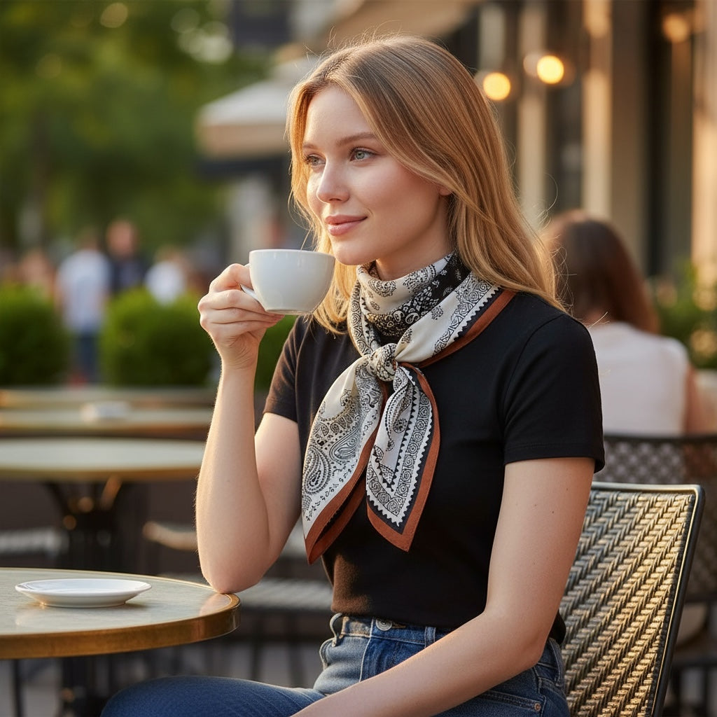 Lenço Quadrado Acetinado | Black