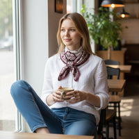 Lenço Quadrado Acetinado | Bordeaux