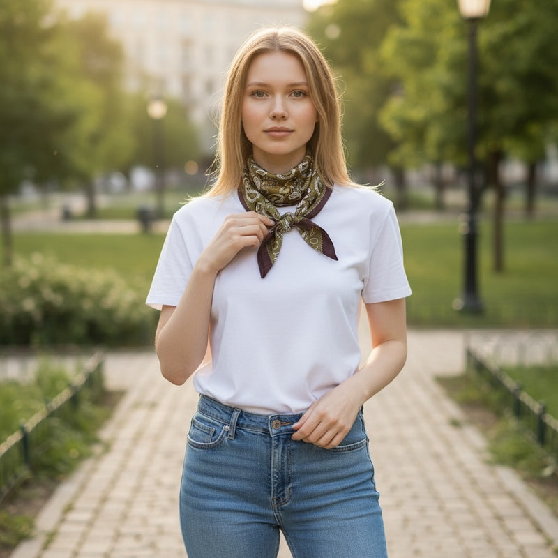 Lenço Quadrado Acetinado | Verde