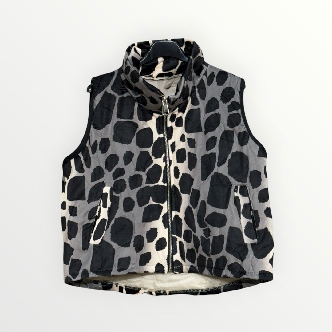 Colete Animal Print - Preto
