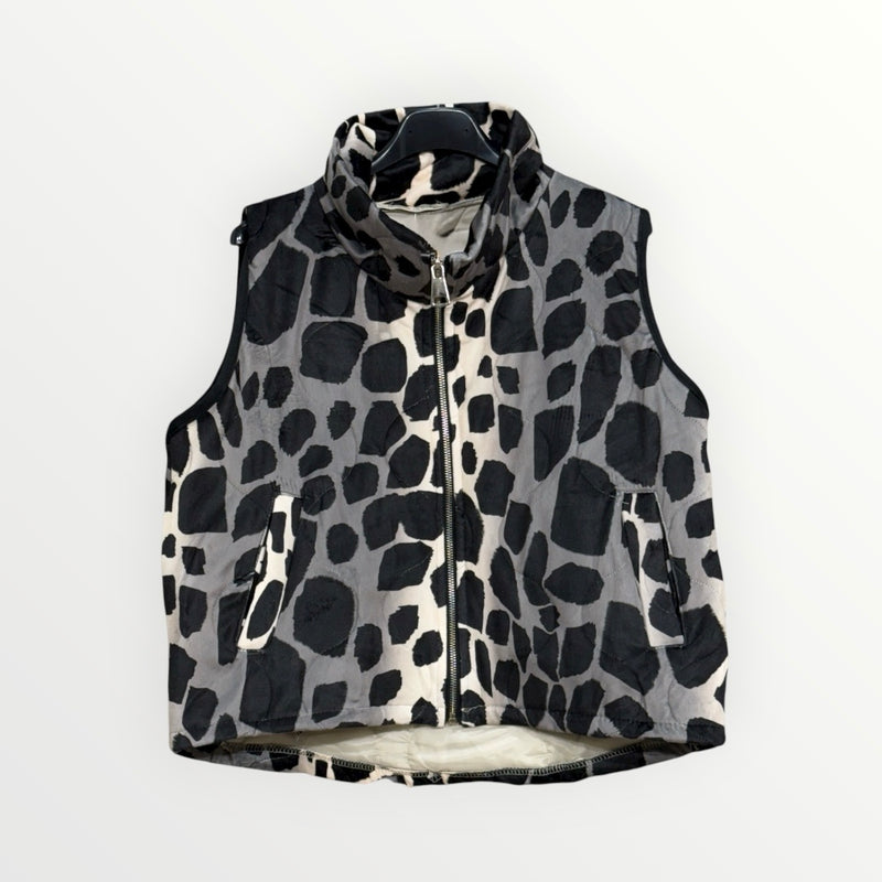 Colete Animal Print - Preto