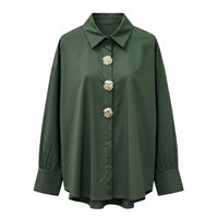 Camisa Algodão com Botões Dourados