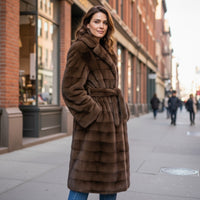 Casaco comprido de Pêlo Castanho | Ingrid