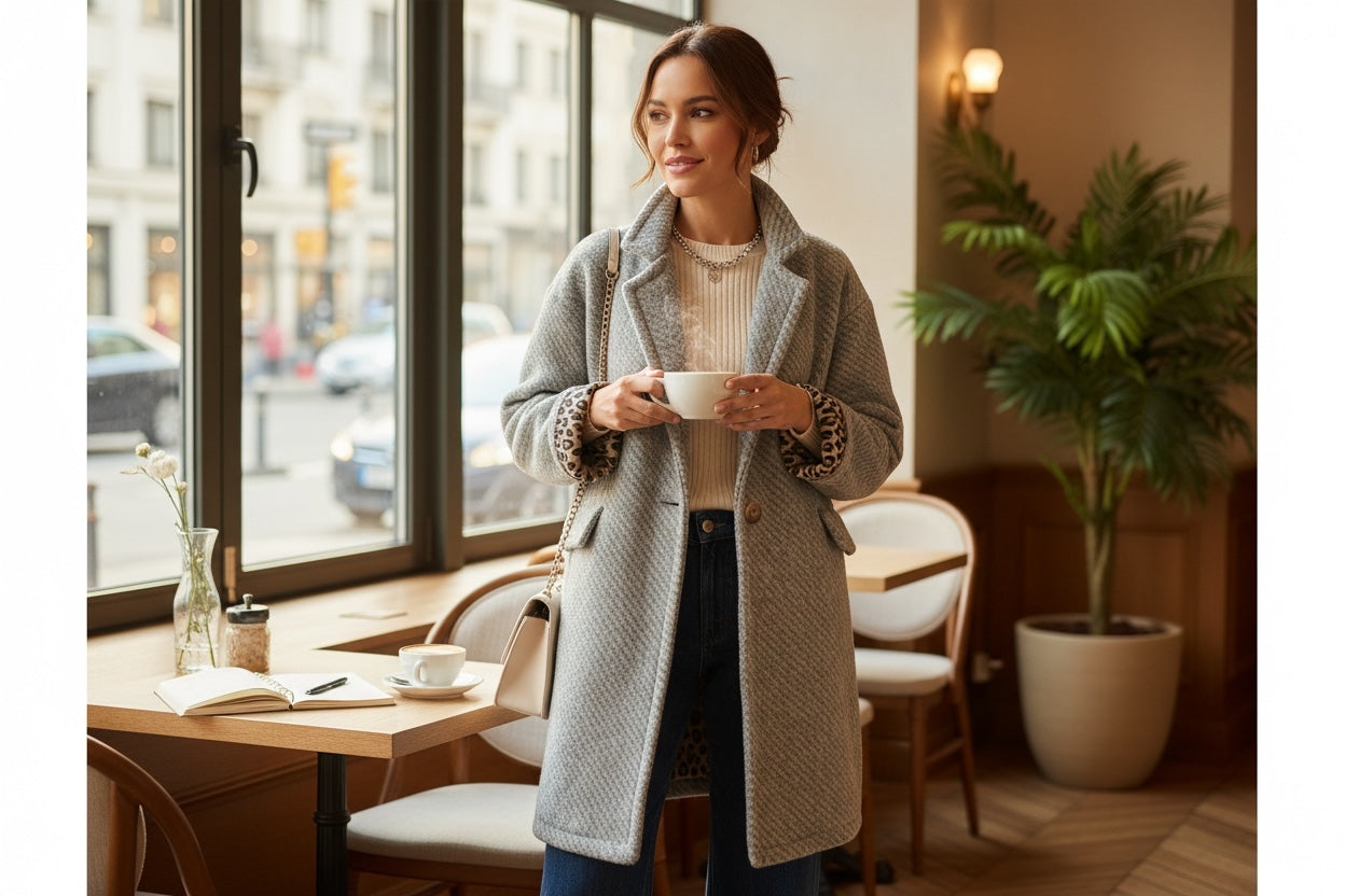 Casaco De Lã  - Cinzento