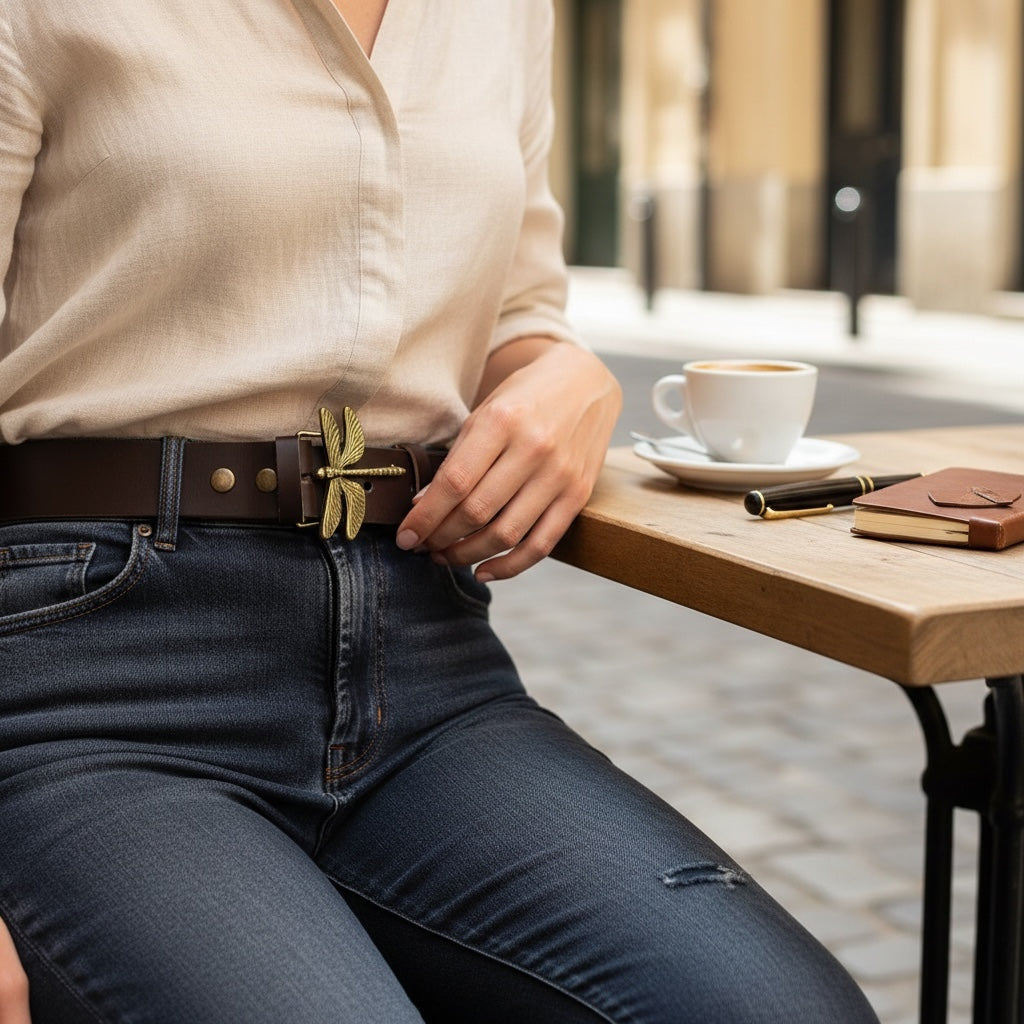 Cinto de Couro Castanho | Libélula